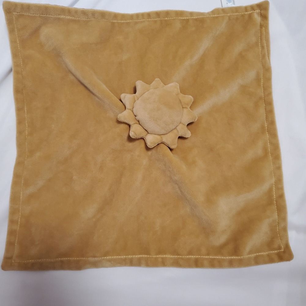 Cloud Island Sun Baby Security Blanket Plush Lovey Yellow Satin Back Mustard